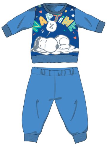 Snoopy Langarm-Dünner Baby-Pyjama - Baumwoll-Jersey-Pyjama - Hellblau - 86