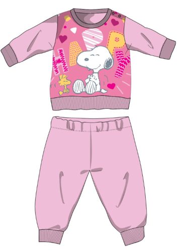 Snoopy Langarm-Dünner Baby-Pyjama - Baumwoll-Jersey-Pyjama - Hellrosa - 98