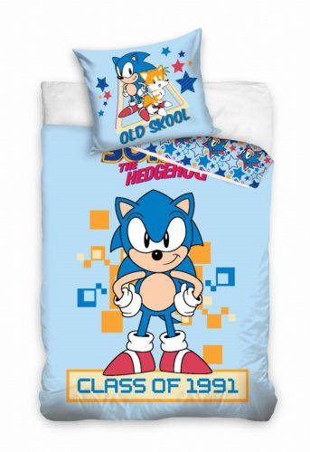 SONIC OLD SKOOL 1991 Bettwäsche-Set 140x200+65x65 100% Baumwolle
