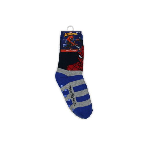 Rutschfeste Kinderknöchelsocken - Spiderman - Vollplüsch - dunkelblau-mittelblau - 27-30