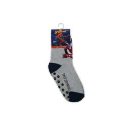   Rutschfeste Kinderknöchelsocken - Spiderman - Vollplüsch - grau - 31-34