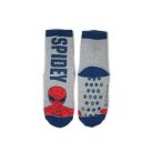 Rutschfeste Kinderknöchelsocken - Spiderman - Vollplüsch - Spider - grau - Spidey beschriftet - 23-26