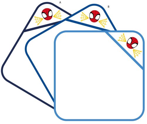 Spiderman Kapuzenbabyhandtuch mit gesticktem Muster - 70 x 70 cm - Hellblau