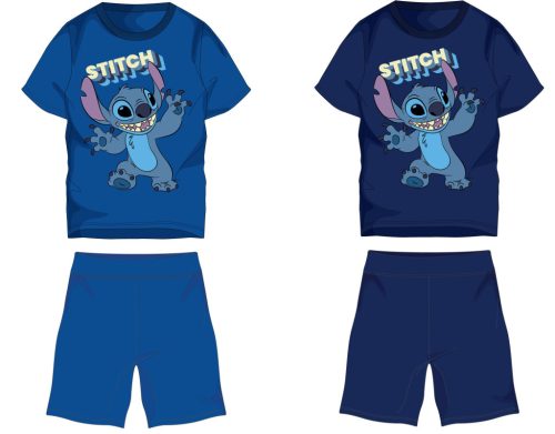 Disney Stitch Baumwoll-Sommerensemble - T-Shirt-Shorts-Set - Mittelblau - 98