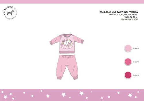 Winter Baumwoll Interlock Baby Pyjama - Hellrosa - 92