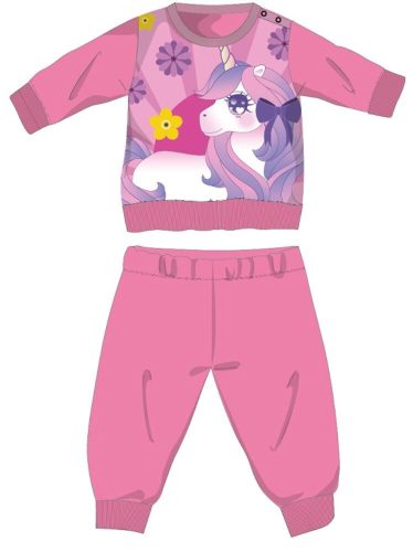Einhorn Winter dicke Baby Pyjama - Baumwollflanell Pyjama - rosa - 98
