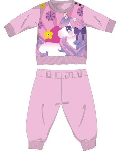 Einhorn Winter dicke Baby Pyjama - Baumwollflanell Pyjama - hellrosa - 92