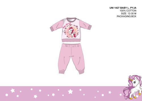 Einhorn-Baby-Pyjama - Jersey-Baumwollpyjama - hellrosa - 98