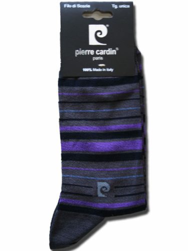 Herren Mercerisierte Anzugsocken - Baumwoll-Sneakersocken - 41-45 - gestreift - Pierre Cardin